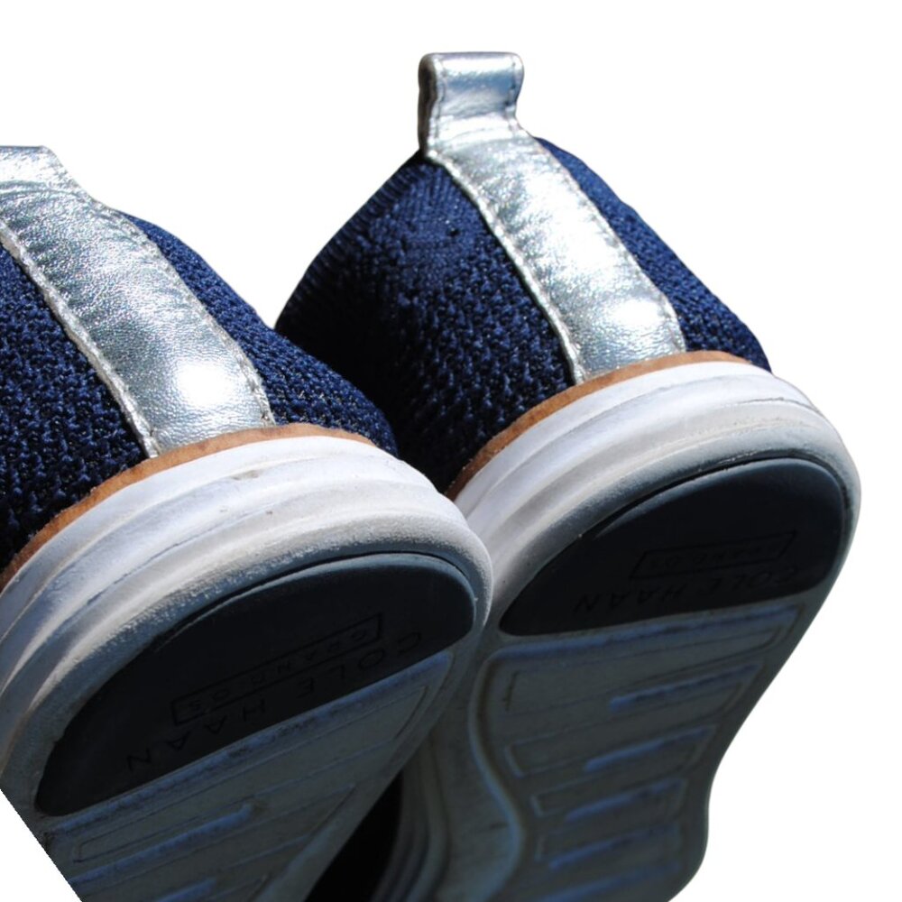 Cole Haan 9.5 Womens Navy Woven Oxford Lace Ups - Picture 8 of 9